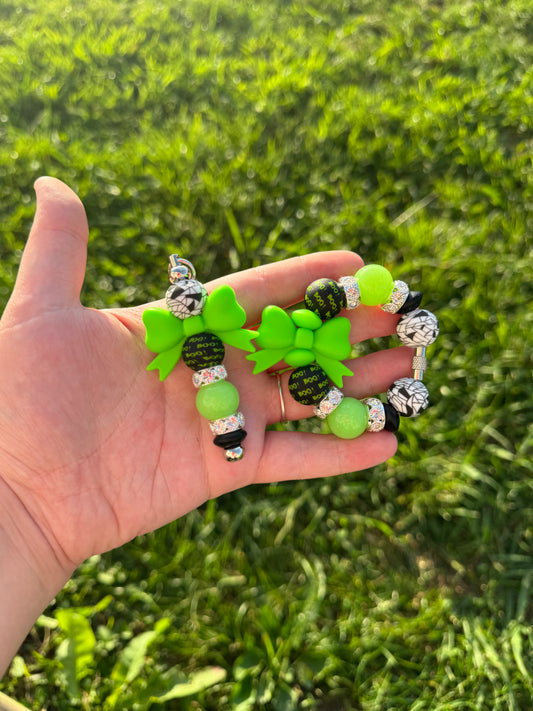 Neon green Halloween bow cup set